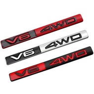 1 x Metal V6 4WD Logo Car Auto Motorcycle Sticker Badge Decal V6 4WD Logo Emblem Sticker