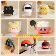 For Baseus WM01 WM02 Ins Cartoon Frog Coca Cola Chick Kirby Hedgehog Pokemon Silicone Cute Soft Blue
