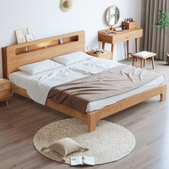 Yamaijia Solid Wood Bed Bedroom 1.8m Oak Nordic Bed Modern Simple 1.5m Main Bed Double Bed Furniture