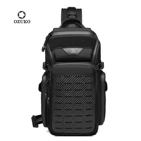 OZUKO Men Chest Bags Outdoor Sports Tactical Crossbody Sling Bags Male Waterproof Travel Multifuncti