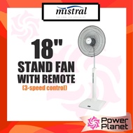 Mistral 18" Stand Fan MSF1805MR (with Remote Control) Pearl White Color