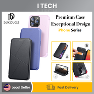 I TECH Flip Case For iPhone 13 Pro Max / iPhone 12 Pro Max DUX DUCIS SKIN X Leather TPU Shockproof Magnetic Flip Cover Phone Case Casing