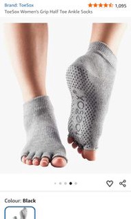 toesox Grip Ankle half Toe Multi Pack – Grip Non-Slip Toe Socks for Pilates Barre Yoga

 Size L ) un