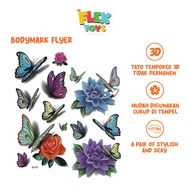 Bodymark Flyer Butterfly Flower Tattoo Sticker - 3D Temporary Tattoo