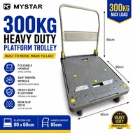 MYSTAR 300KG Heavy Duty Foldable Platform Trolley Hand Truck 90 x 60cm