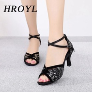 【Free shipping】 Hroyl Latin Ballroom Dance Shoes For Woman Girls Ladies Indoor Chacha Jazz Modern Tango Dancing Shoes Soft Sole Dropshipping