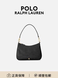 Polo Ralph Lauren Danni腋下包肩背包黑色皮革輕奢百搭簡約[平行進口]