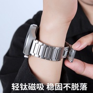 สายนาฬิกาข้อมือไททาเนียมแท้สำหรับผู้ชาย ดูดซับแม่เหล็ก สายนาฬิกาข้อมืออัจฉริยะ Huawei GT6 pro GT5 pr