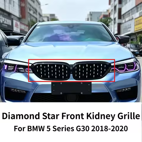BMW G30 Grille Diamond Star Front Kidney Grille For BMW 5 Series G30 2018-2020 Air Intake Mesh Modif