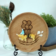 物語小木碟,桌上小擺設,給你溫暖的詩句.