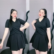 Áo thun bigsize nữ tay ngắn vạt chéo hottrend tay bồng tiểu thư xinh xắn dành cho các nàng chuppy 58