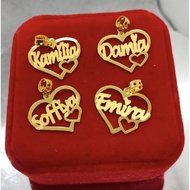 Loket @ Charm Love ukir nama Emas 916 original 💯%