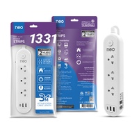 รางปลั๊กไฟนีโอ 1 สวิตซ์ 3 ช่อง 2USB 1USBC 3ม. แพ็คคู่