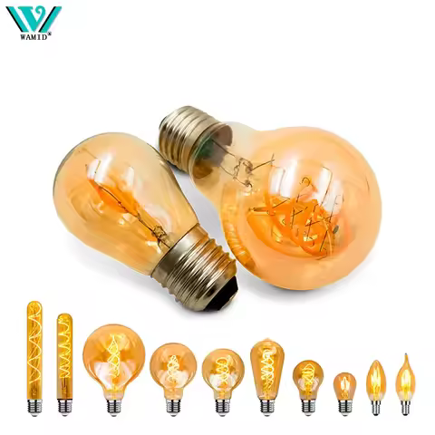Retro LED Edison Bulb E27 E14 4W AC220V Glass Light Bulb C35 G45 T45 A60 ST64 T225 G80 G95 G125 Spir