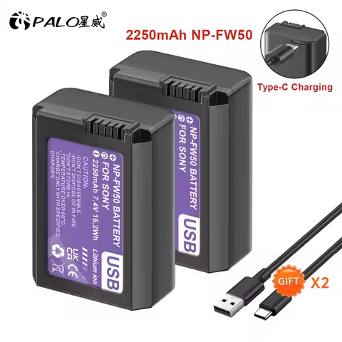 New Upgrade 2250mAh NP-FW50 NPFW50 Battery for Sony ZV-E10, Alpha A6400 A6000 A6300 A6500 A5100 A7 A