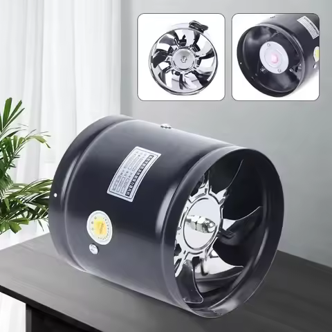 Axial Pipe Metal Blower Bathroom Fan Channel Pipe Fan 500m³/h Channel Duct Extractor Insert Exhaust 