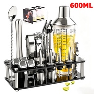 23 ชิ้น  ค็อกเทล Shaker ชุดขาตั้งสแตนเลส Bartender ชุด Corkscrew Ice Tong Jigger Muddler Pourer บาร์
