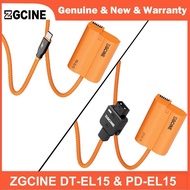 ZGCINE D-Tap to EN-EL15 & USB-C PD to EN-EL15 Dummy Battery Cable for Nikon Zf Z6III Z5II Z8 D850 Z5