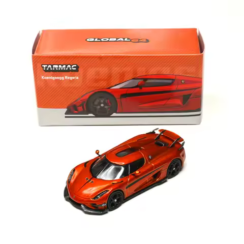 TW In Stock 1:64 Koenigsegg Regera Orange Metallic Black Stripes Diecast Car Model Collection Toys T