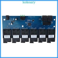 KOK 100M Fiber Optics Media Converters PCBA Board 2 RJ45 to 6SC 3A+3B Port Connection