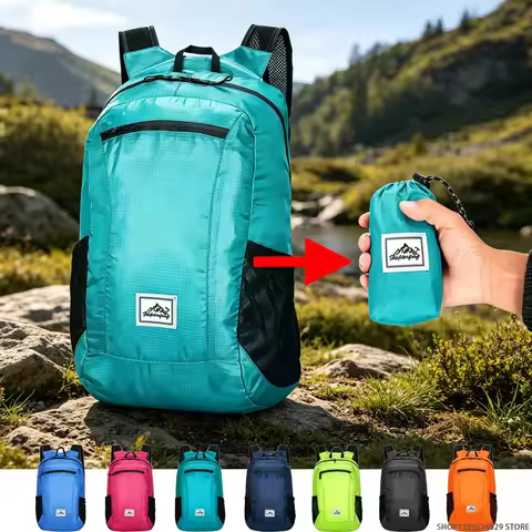 18L Portable Foldable Backpack Folding Mountaineering Bag Ultralight Outdoor Climbing Cycling Travel