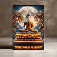 ภาพพระพุทธรูปพร้อมกรอบขนาด30x42cm