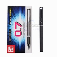 (ยกกล่อง) ปากกาเจล W-377 ขนาดเส้น 0.7mm หมึกสีน้ำเงิน มีปลอกจับสบายมือ หมึกเจลคุณภาพดี สามารถเปลี่ยน