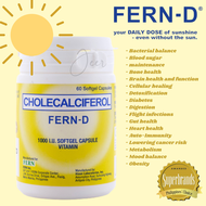 Ifern Products Fern D Vitamin D3 1000 IU Cholecalciferol 60 Softgels