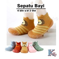 [M26] Baby Shoes 4 Months - 3 Years Rubber Sole Skidder Shoes Socks Prewalker Skider