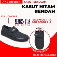204-031BK / 306-031BK - KASUT SEKOLAH PALLAS JAZZ KASUT HITAM 1 LEKAT ( SCHOOL SHOE 1 VELCO STRAP BL