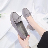 WtMei รองเท้าแฟชั่นสำหรับผู้หญิงสำหรับผู้หญิงรองเท้าโลฟเฟอร์ผูกโบว์แบนราบรองเท้าขนาดใหญ่