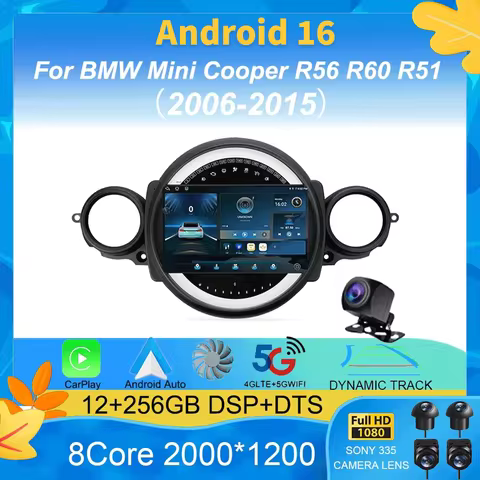 Car Radio Android 16 For BMW Mini Cooper R56 R60 R51 2006 - 2015 GPS Carplay Navigation Stereo Auto 