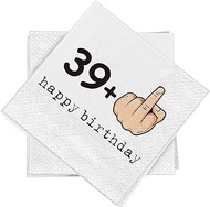 Funny 20 Napkins for 40th Birthday 33 x 33 cm - 40th Party Napkins Decoration - 39 + 1-20 Napkins 3-