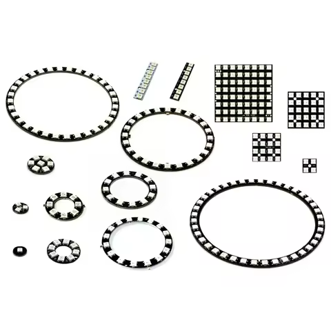 1-10pcs WS2812 RGB LED Ring 1Bit 8Bit 12Bit 16Bit 24Bit WS2812 5050 RGB LED Integrated Drivers
