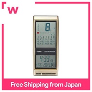 CASIO Wall Clock Radio Gold Digital Day Turning Rokuyo Temperature Humidity Calendar Display IDC-700J-9JF