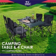ETSBC Meja Camping + 4 Kerusi Camping