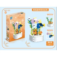 Building block toys Ocean Potted Eternal Flower puzzle assembly small particle building block childr