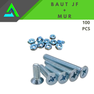 BAUT JF + MUR ( PUTIH ) M3 X 10 PAKET 100 PCS