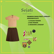 Sejati Collection Uniform for Girls' High School Scout Uniforms. A Set of Scout Shirts and short ski