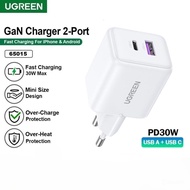 UGREEN - UGREEN DUAL PORT CHARGER SHELL GAN 30W