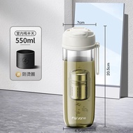 FANJANE TRITAN Water Bottle Cup With Magnet Tea Infuser -20-100℃ BPA FREE Plastic Travel Drink Bottl