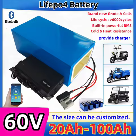 HC_All-new A-Class LifePo4Deep cycle 60V 60ah 50ah 80ah 100ah 20ah 30ah 40ah 70ah Lithium Lifepo4 ba