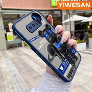 YIWESAN เคสปลอกสำหรับ Samsung Galaxy Note 8 Note 9เคสลายการ์ตูนสีดำหุ่นยนต์หมีเคสซิลิโคนเคสมือถือกันกระแทกแข็งเคสป้องกันเลนส์กล้องฝาครอบเต็มขอบสี่เหลี่ยม