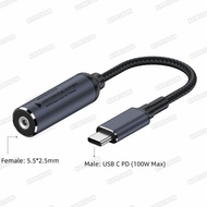 65W 100W DC 5.5X2.5mm 19V to USB C PD Power Adapter Converter for Asus Laptop Charger to 5V 9V 20V T