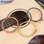 【OMALL】 6pcs/set Rainbow Color Universal Acoustic Guitar String Brass Hexagonal Steel Core Strings F