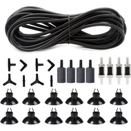 ALEGI 25 Feet 3/16 Inch Standard Aquarium Silicone Airline Tubing with Air Stones, Check Valves, Suc