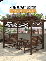 Outdoor Weather-Resistant Wooden Pergola Sun Shelter for Balcony and Yard Ono Picking up Wood Pastor