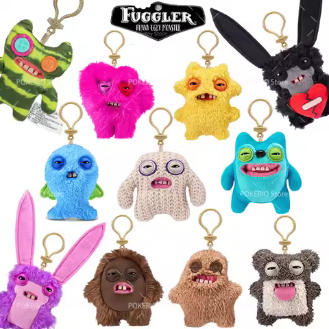 Original Fuggler Plush Keyrings Funny Ugly Monster Lord Long Ears Captain Cardiac Plush Collectible 