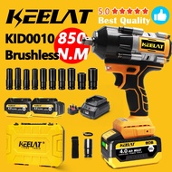 KEELAT KID0010 850N.M Cordless Impact Wrench Heavy Duty 1/2" Impact Gun Power Tools