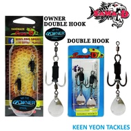 SAWA-D DOUBLE HOOK / WITH OWNER DOUBLE FISHING HOOK ( RANDOM COLOR )